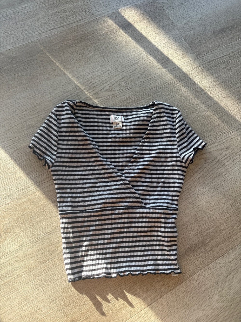 Striped v neck top